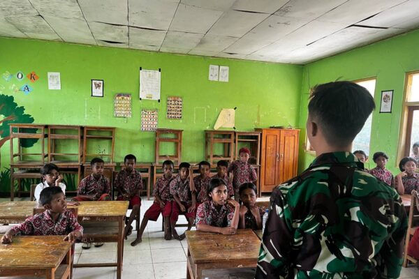 Satgas Pamtas RI-RDTL Yonarhanud 15/DBY Gelar Giat Gadik Berhitung di SD Sono