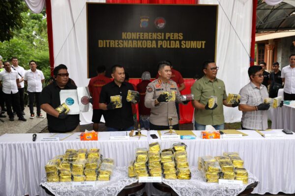 Polda Sumut Gagalkan Peredaran 100 Kg Sabu Dalam Bungkus Kopi, Empat Tersangka dan Dua DPO Terlibat
