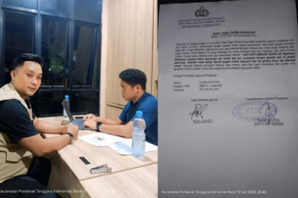 Rizal Laporkan Akun Facebook Punkel Zulfikar Punkel Ke Polda Kalbar, Atas Dugaan Pencemaran Nama Baik Dan Hinaan Profesi Wartawan