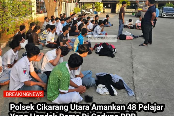 Polsek Cikarang Utara Amankan 48 Pelajar Hendak Demo Ke DPR.