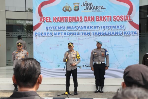 Sinergi Polri dan Potmas, Polres Metro Tangerang Kota Gelar Apel Kamtibmas Dan Baksos